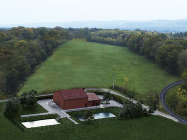 Vue aérienne projet usine eau potable Virecourt